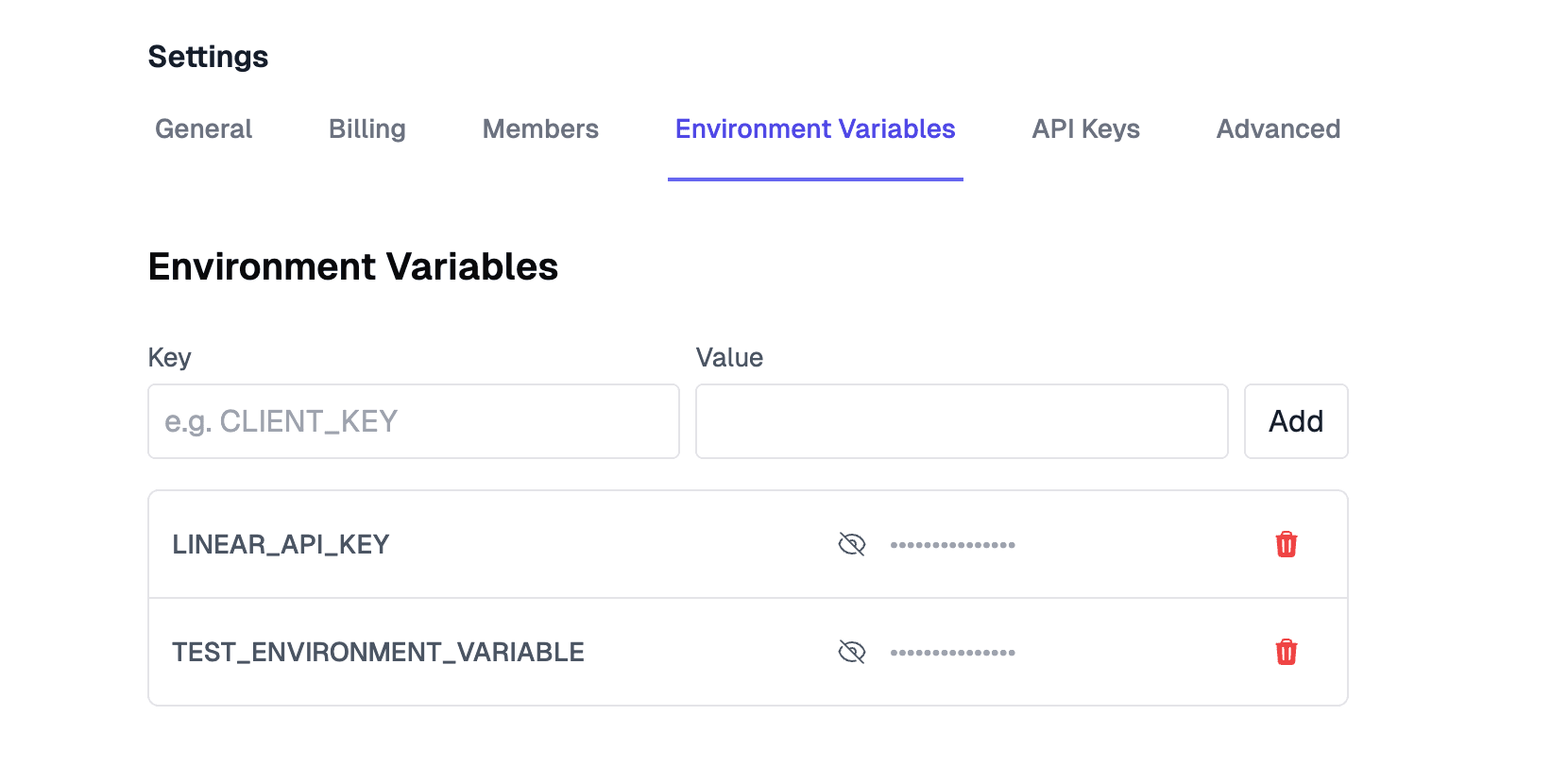 Environment variables overview