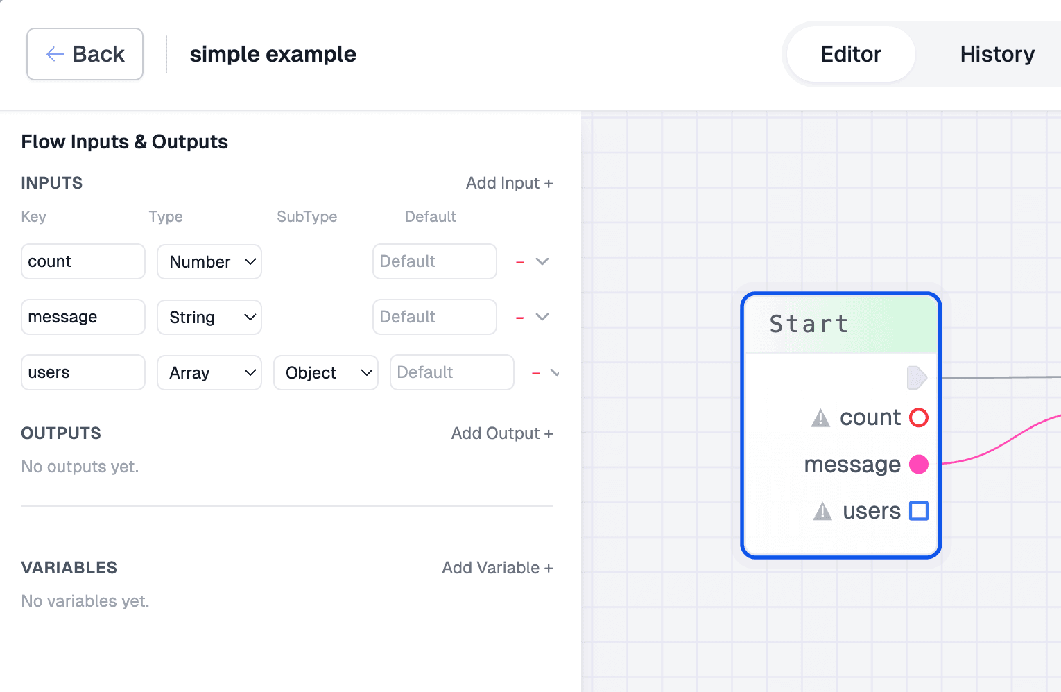 Validation flow example