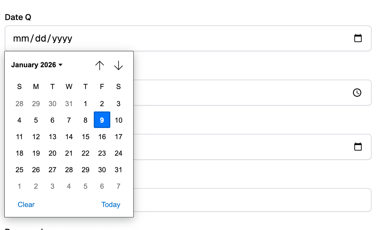 Date input examples